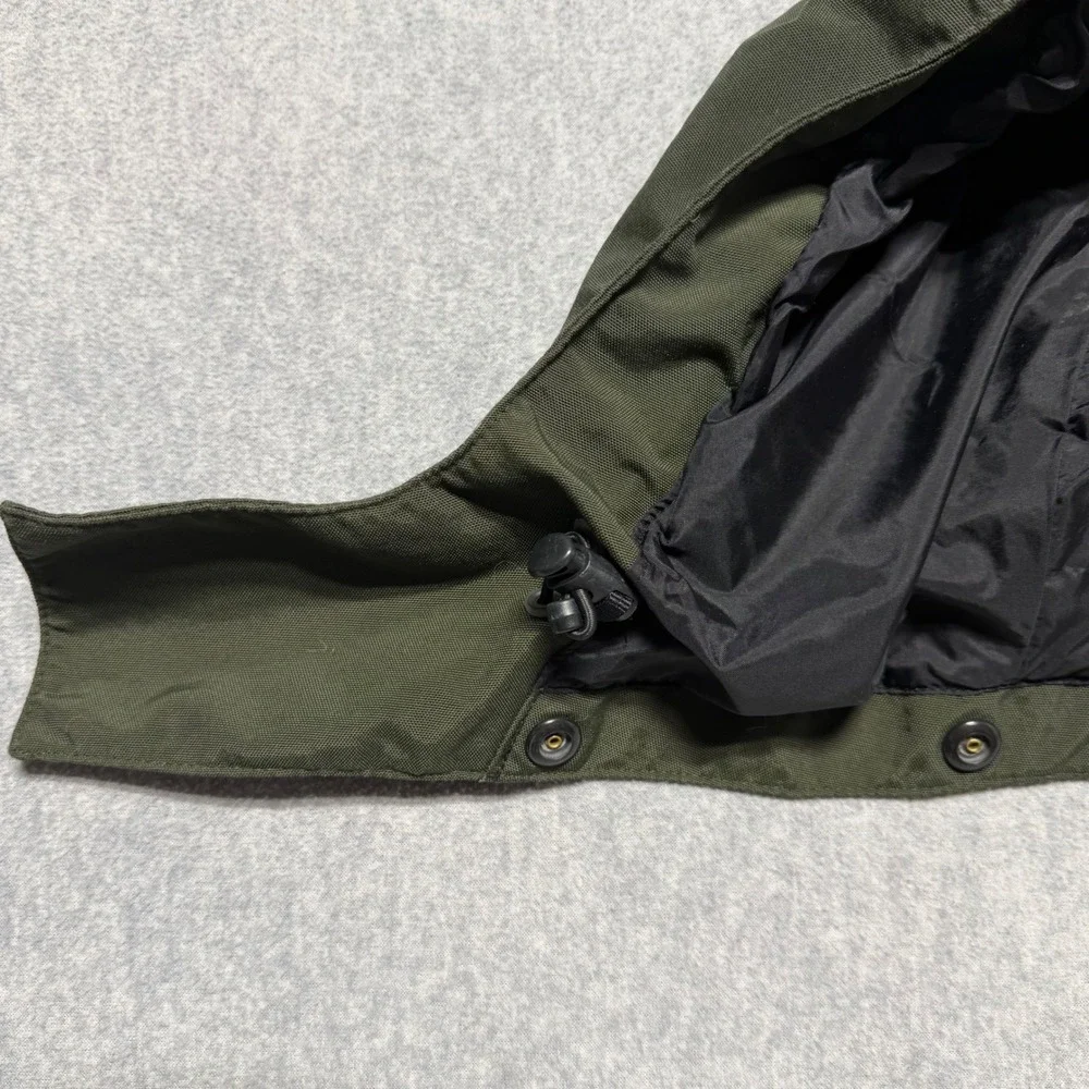 Carhartt Detachable Snap On Work Jacket Hood Olive Green Canvas Adjustable 1023